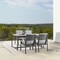 Armen Living Royal 5 Piece Black Aluminum and Teak Outdoor Dining Set with Dark Gray Fabric 840254332836 - alternate 3